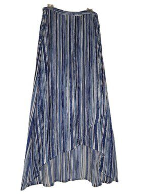 Tommy Bahama Blue & White Striped High-Low Wrap Skirt Size 4